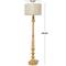 Brown Polystone Turned Style Floor Lamp with Drum Shade 16" x 16" x 60"
